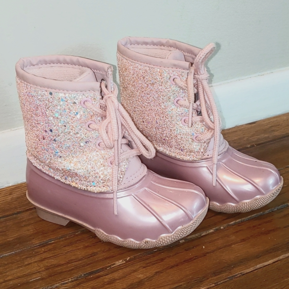 Pink Sparkly Girls Boots